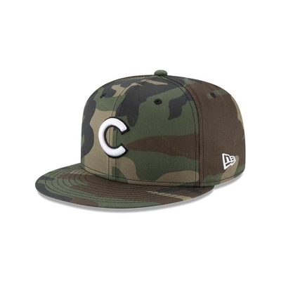 Chicago Cubs Gorra | New Era MLB Camo 59fifty Fitted Cap Mexico - Verdes